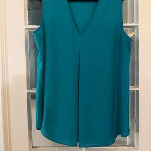 Elegant Teal V-Neck Women's Blouse